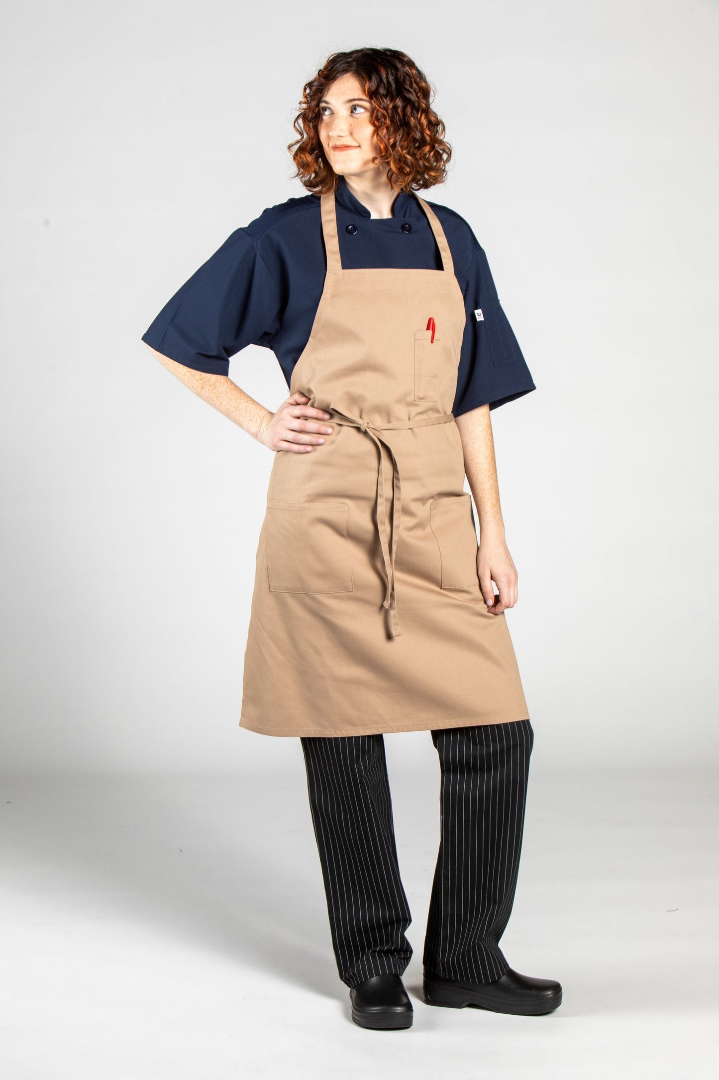 Pencil Patch Pocket Bib Apron #3004