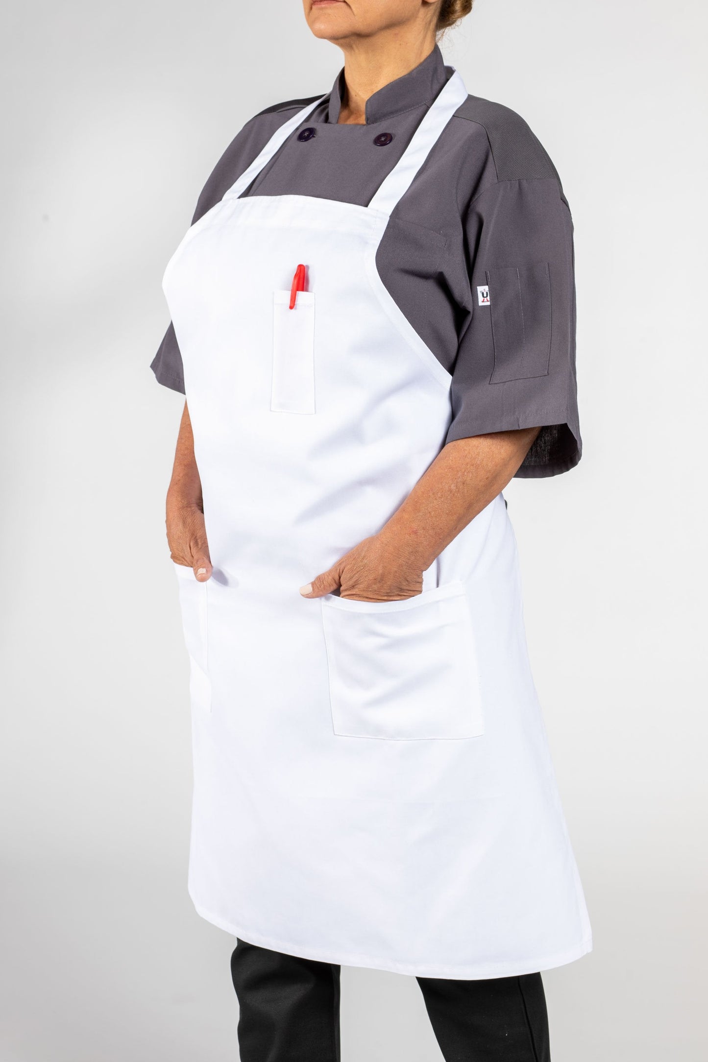 Pencil Patch Pocket Bib Apron #3004